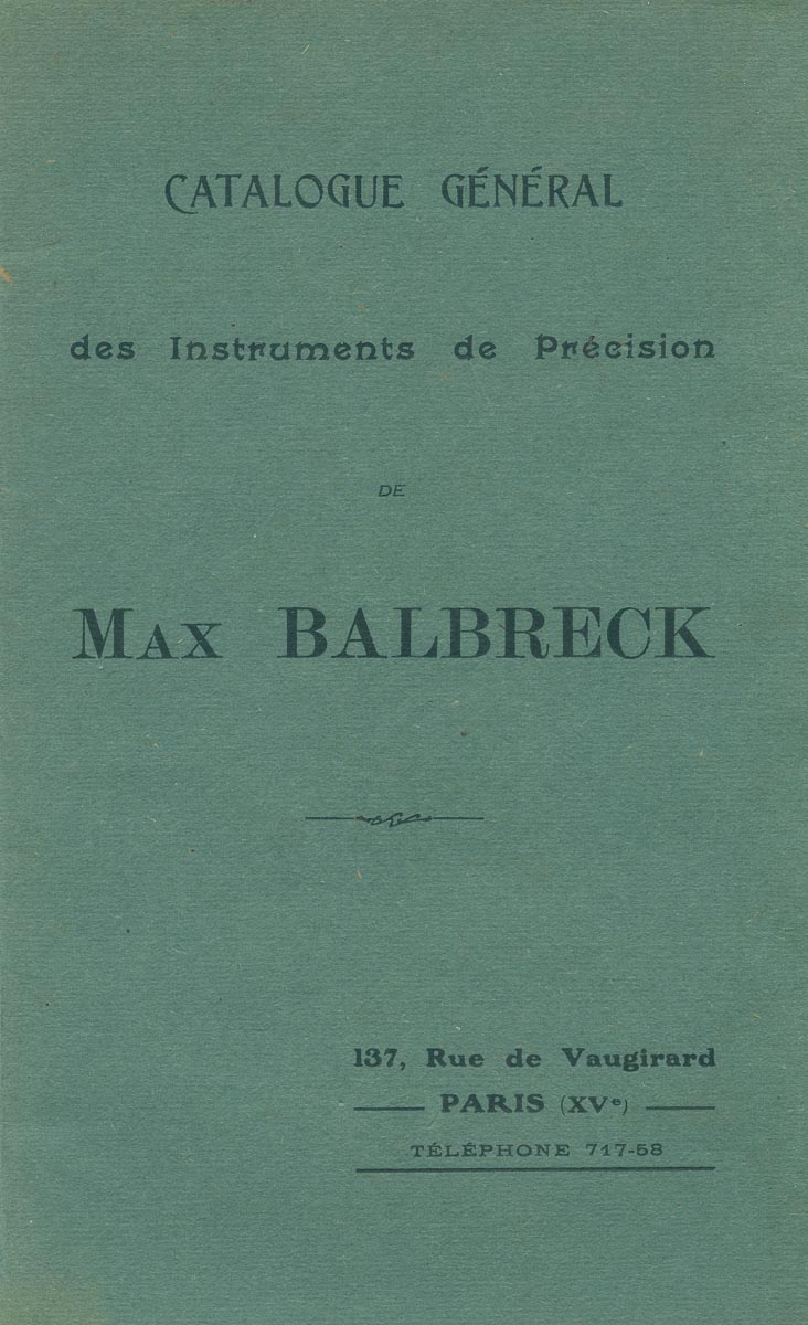 Max Balbreck Catalogue Général