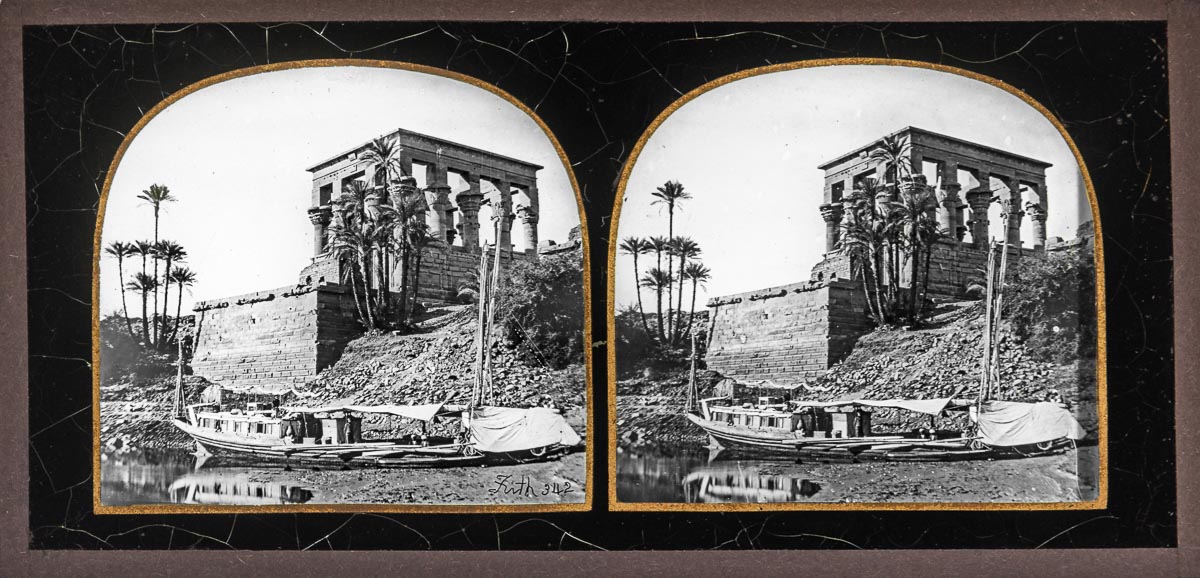Hypæthral Temple at Philæ - Egypt - stereoview.