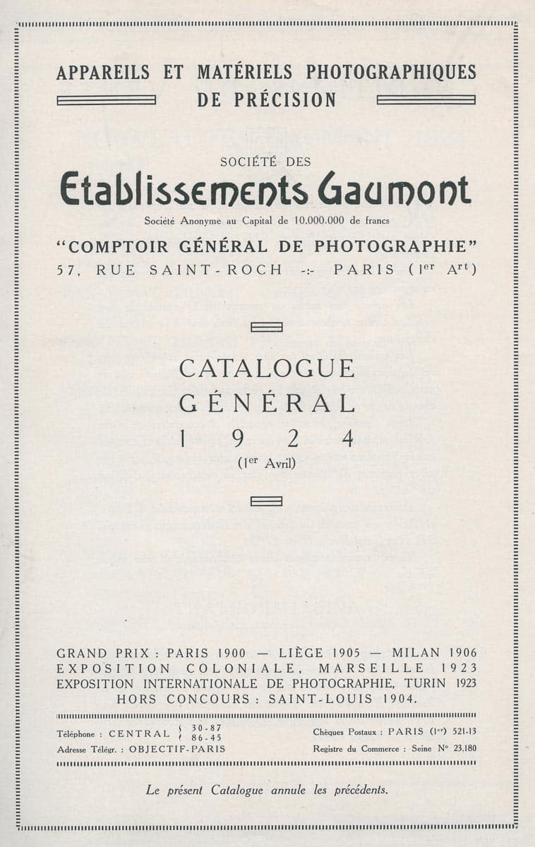 Catalogue Général 1924
