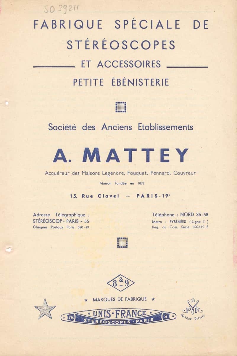 Stéréoscopes Unis France - Mattey