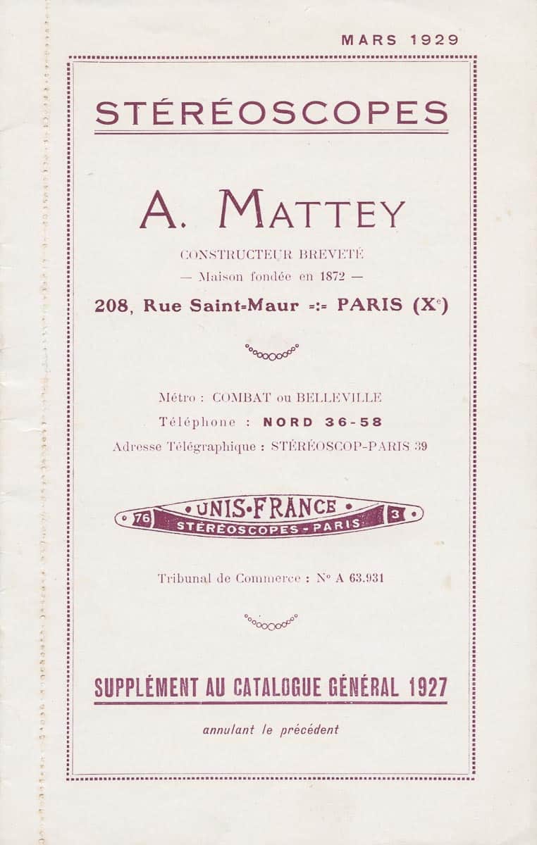 Supplément au Catalogue Général 1927