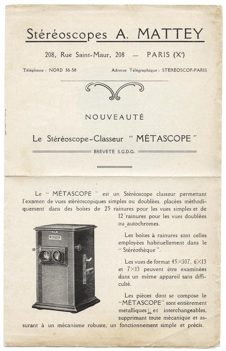 Le Stéréoscope-Classeur Métascope - Mattey
