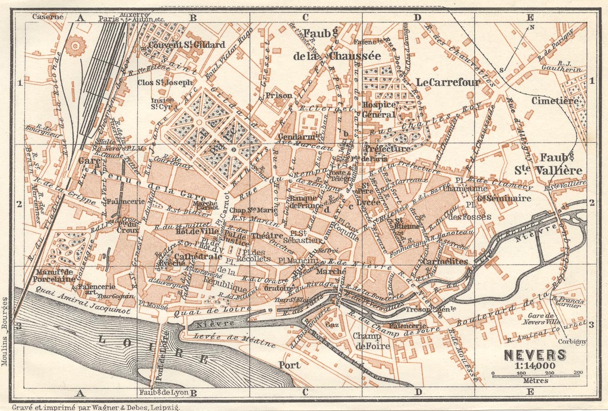 Map of Nevers