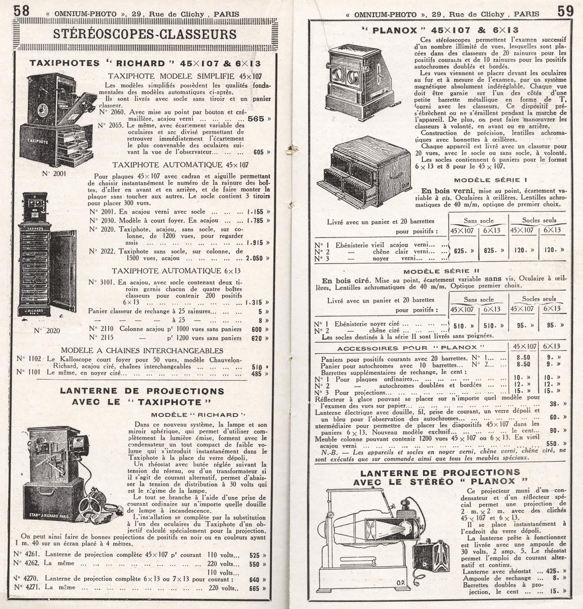 Omnium Photo Catalogue 1925