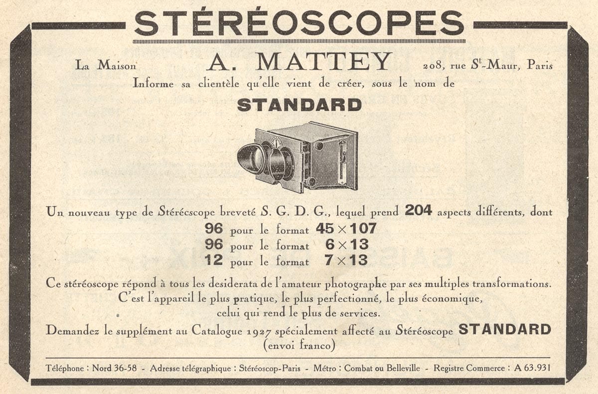 Stéréoscope Standard - Mattey
