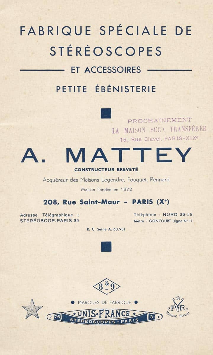 Stéréoscopes 1936 - Mattey